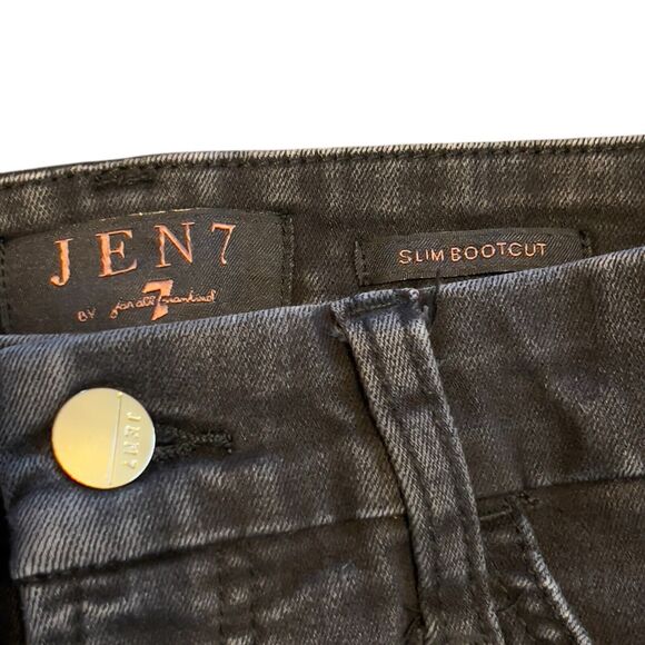 7 For All Mankind Jen7 Slim Boot cut Black Jeans with Button Ankle - Size 6 - Picture 4 of 9